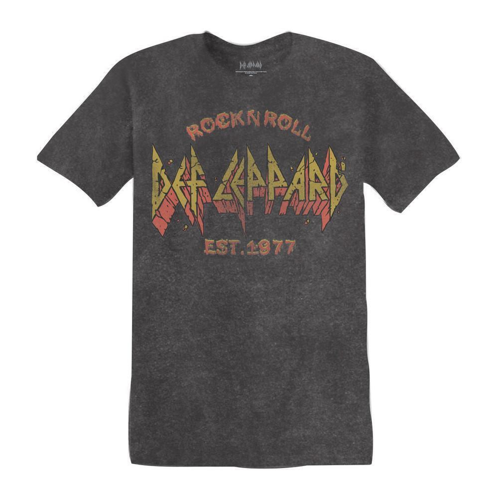 Def Leppard Stone Logo Unisex Pigment Dye T Shirt